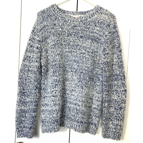 American Sweetheart Sweaters - American Sweetheart Womens Eyelash Blue & White Stretch Sweater Size M